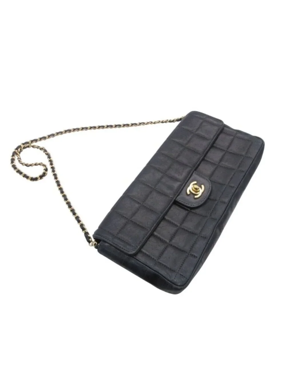 Chanel Shoulder Bag Cho Edge Coat Lambskin Black